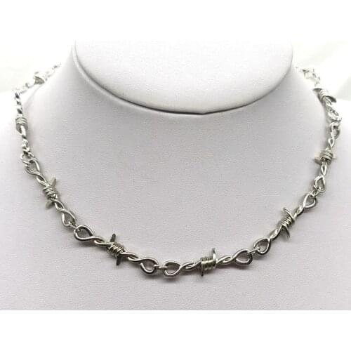 Small wire Brambles Iron Unisex Choker Necklace Women Hip-hop Gothic Punk Style Barbed Wire Little thorns Chain Choker Gifts