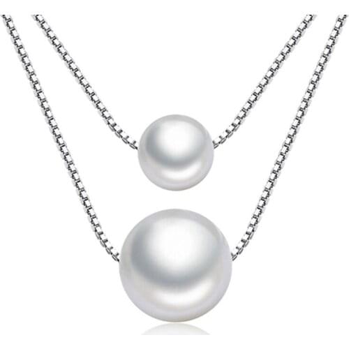 Sweet Pearl Double Layer Pendant Necklaces For Women Trend Short Clavicle Chain Jewelry Accessories SAN182