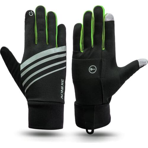 AONIJIE Men Women Winter Sport Gloves Outdoor Running Jogging Hiking Camping Cycling Windproof Thermal Fleece Gloves