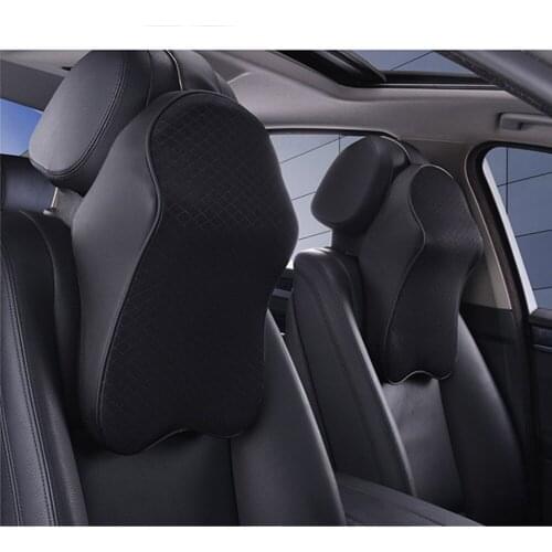 Car seat headrest Car Head Restraint Neck Rest Soft 3D Space Memory Foam Leather Auto Headrest Car Neck