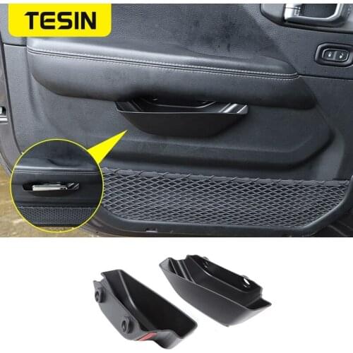 TESIN Stowing Tidying For Jeep Wrangler JL Car Front Door Handle Armrest Storage Box Organizer Tray For Jeep Wrangler JL 2018