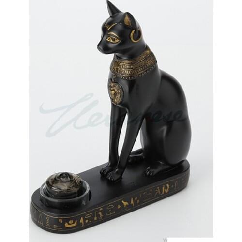 ANCIENT EGYPT BAST CANDLESTICK DECORATION FIGURE CANDLEHOLDER FIGURINE RESIN CRAFTS DECORATIONS FOR HOME BIRTHDAY GIFT R3642