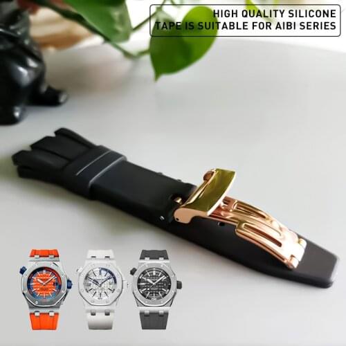 Silicone Watchbands Fit For Audemars Piguet AP ROYAL OAK OFFSHORE Watch Accessories Rubber Watch Bracele Watch Band Watch Strap