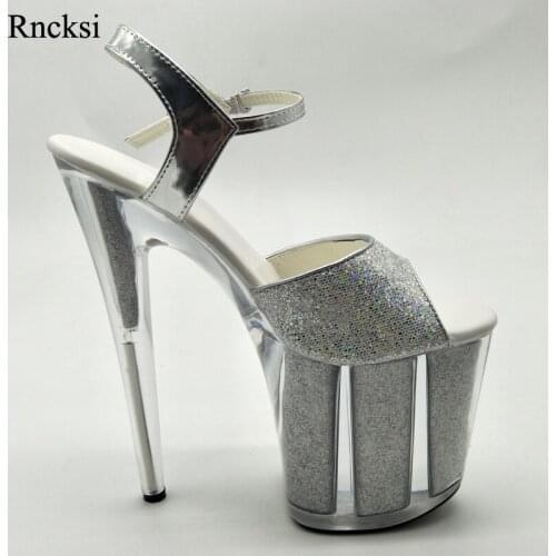 Rncksi New Sexy Women Dance Sandal Shoes 20CM Ultr High Heel Platforms Fashion Pole Model Sandals Party Wedding Sandals