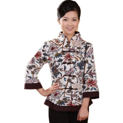 Shanghai Story New Arrival mandarin collar traditional Chinese tops Linen Top chinese Linen blouse chinese Blouse plus size 2218