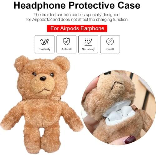 Cute Cartoon Bear Shape Earphones Charging Box Earphones Protective Box For Airpods High Quality
