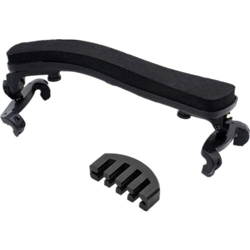 Violin Shoulder Rest for 4/4-3/4 Size with Collapsible and Height Adjustable Feet Including a Violin Practice Mute