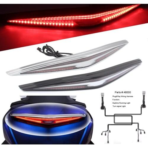 Flowing Water Turn Signals Brake Running Lamp Motorcycle Trunk Spoiler LED Tail Light For Honda Goldwing GL1800 2018-Up