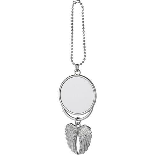 U90E Heat Sublimation Car Keychain Ornament Decorations Angel Wing Shape Blank Hot Transfer Printing Pendant Jewelry Making