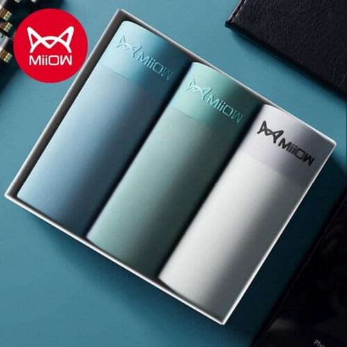 MiiOW Mens Underwear Pure Cotton Flat Angle Graphene Antibacterial Traceless Shorts Mens Anti Mite Flat Angle Pants Breathable