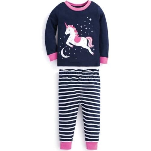 Spring Children Pajamas Unicorn Set Kids Pijama Infantil Boys Nightwear Autumn Cotton Girls Long Sleeve Sleepwear Suit