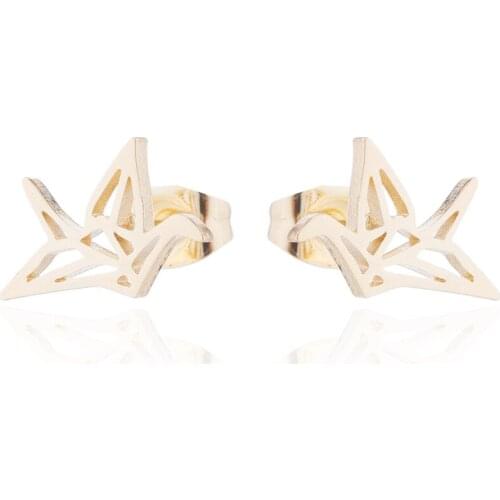 On the neck jewelry simple 2020 Thousand Paper Cranes necklace womens stainless steel Pray pendants gold chains set necklace