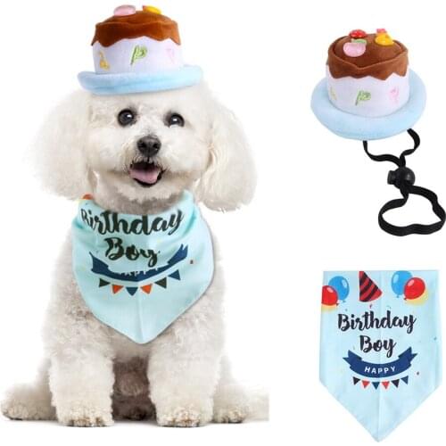 Funny Cute Pet Birthday Caps Design Headwear Cap Hat Cat Dog Birthday Costume Print Pets Accessories Decoration Supplies