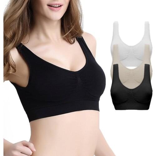 Womens Sports Bra Running Gym Shockproof Underwear Seamless Fitness Top Bra Without Chest Pad