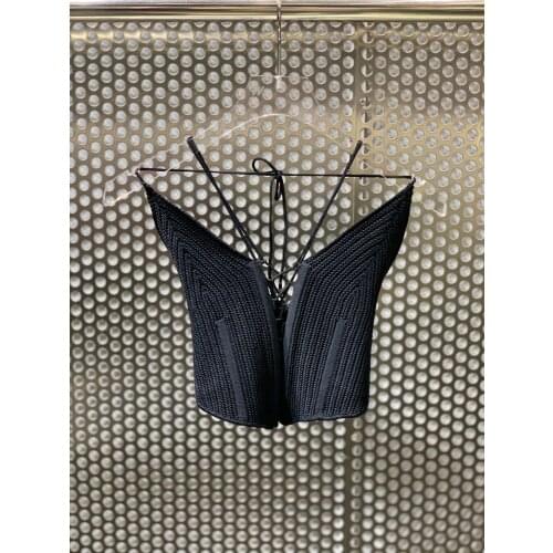 Sexy 2021SS Summer New Women Hollow Out Backless Knitted Vest Female Casual Tank Tops 2 Color Ddxgz2 4.05