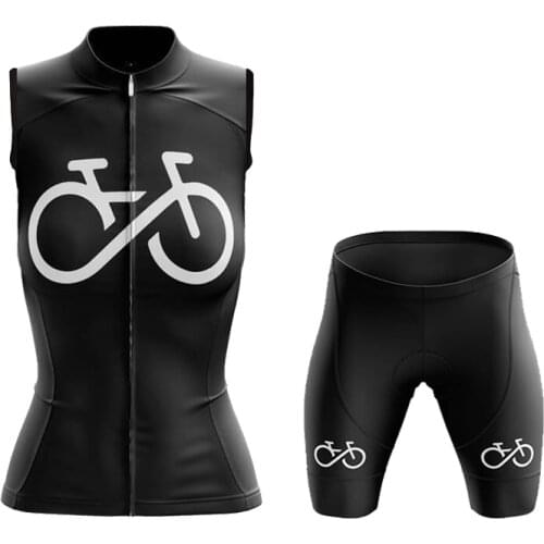 2021 Sleeveless Cycling Jersey Set Woman Cyclist Outfit Bicycle Wear Road Bike Vest Cycling Clothing Ladies Maillot velo femme