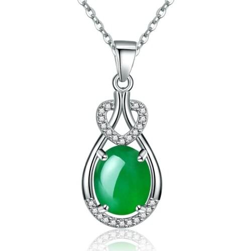 Luxury 925 Silver Jewelry Necklace Pendant with Zircon Gemstone Vintage Accessories for Women Wedding Engagement Party Wholesale