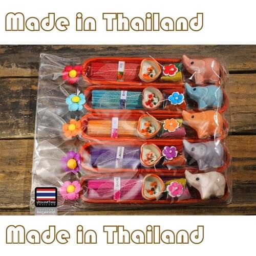 1pcs Thailand Boat Shape Natural Aroma Incense Sticks Mini Elephant and Incense Burners Aromatherapy fragrance spices Fresh Air