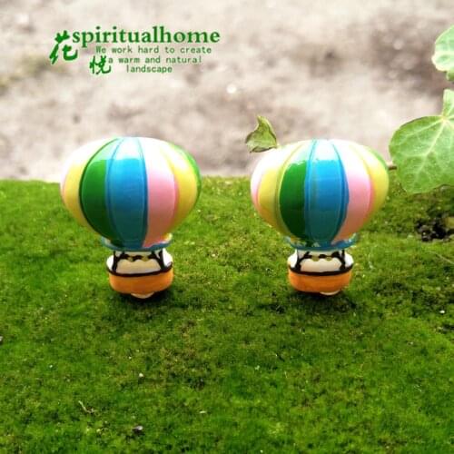 2pcs/lot Miniature Fairy Enamel Resin flat Hot Air Balloon Decoration Home Decoration Accessories Mini Garden Crafts
