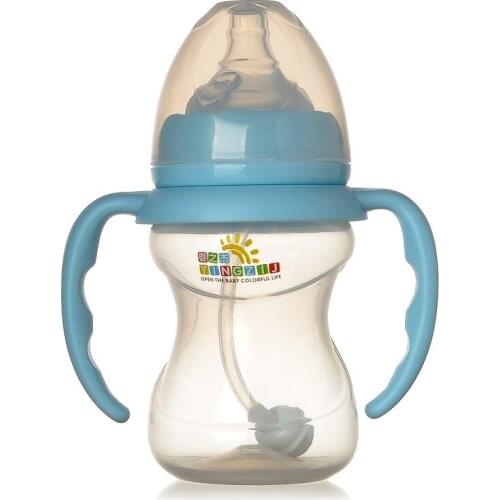 2020 New Style Baby Products Processing 180ml Wide Mouth Pp BABYS Feeding Bottle with Handle