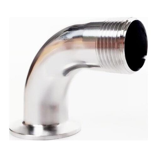 3/8" BSP Male Thread 304 Stainless Steel Sanitary Ferrule 90 Degree Elbow Pipe Fitting For Home Brew Homebrew Fit 1.5" Tri Clamp