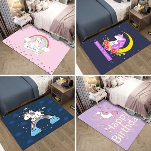 Unicorn Series 3D Printing Child Carpets For Living Room Bedroom Area Rug Cartoon Kids Crawl Mats/Rugs Gift Room Play Christmas