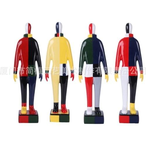 4color European Malevich Characters Sculpture Desktop Ornaments Resin Crafts Fashion Creative Home Decoration Figure Statue Gift
