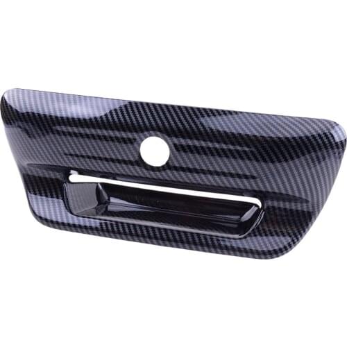 Car Accessories Rear Trunk Tailgate Door Handle Cover Trim Carbon Fiber Style ABS Plastic Fit for Dodge Ram 1500 2019 2020 2021