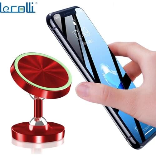 Car Bracket Magnetic Metal Car Double Ball Mobile Phone Bracket Luminous Aluminum Alloy Magnetic Bracket Lazy Car Navigation