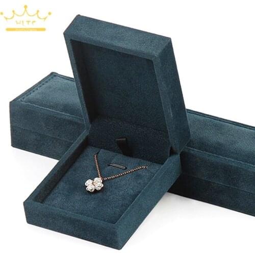 Velvet +PU Thick-Edge Ring Box Pendant Bracelet Bracelet Jewelry Box Carline Jewelry Box Jewlery Organizer Display