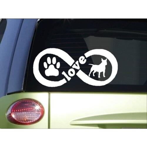 Bull Terrier Infinity sticker 4 x 8.5 inch vinyl dog decal Car Sticker