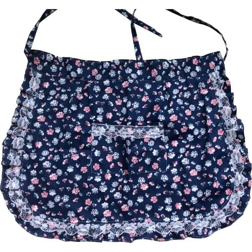 Pure cotton ladies apron Korean lace idyllic sleeveless clean anti-fouling apron roast coffee shop florist waist