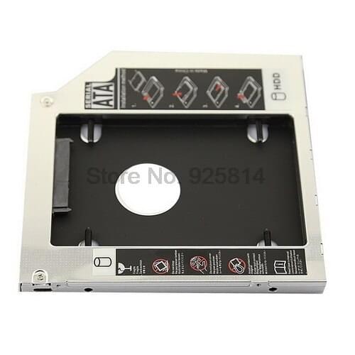 By dhl or ems 200pcs Universal Aluminum SATA 3.0 2nd HDD Caddy 12.7mm Thickness for 2.5'' 9.5mm 12.5mm SSD HDD Case