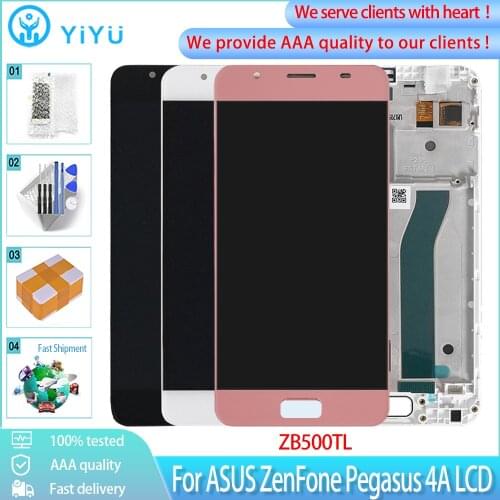 5.0'' Original For ASUS ZenFone Pegasus 4A ZB500TL X00KD LCD Display Touch Screen With Frame Digitizer Assembly Replacement