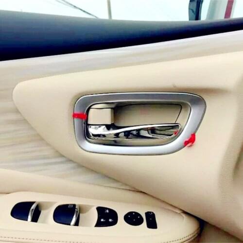 For Nissan Murano 2015 2016 4pcs Matte Chrome Car Interior Door Handles Bowl Cup Cover Molding Trim Decoration