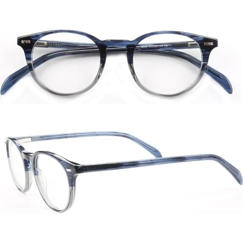 Women Round Glasses Frames Men Classic Optical Myopia Eyeglass Frame Light Acetate Prescription Eyewear Tortoise Blue Eyeglasses