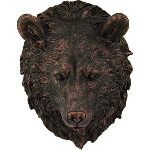 Animal Head Wall Bear Wall Decor Wall Statue Home Decor Copper Color