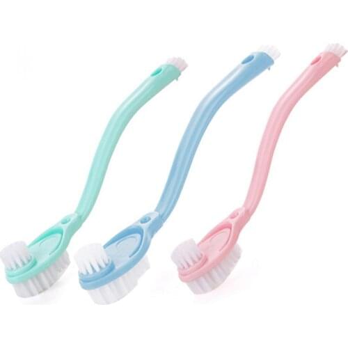 Long Handle Double-headed Shoes Cleaning Brushes Bathroom Kitchen Washing Tools