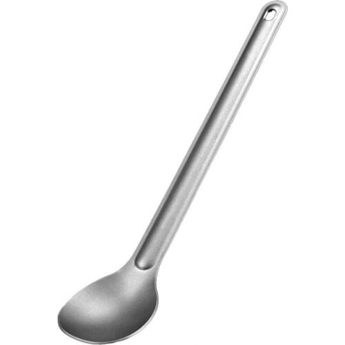 1 pc outdoor camping picnic titanium spoon portable anti-rust titanium long handle spoon fork camping tableware