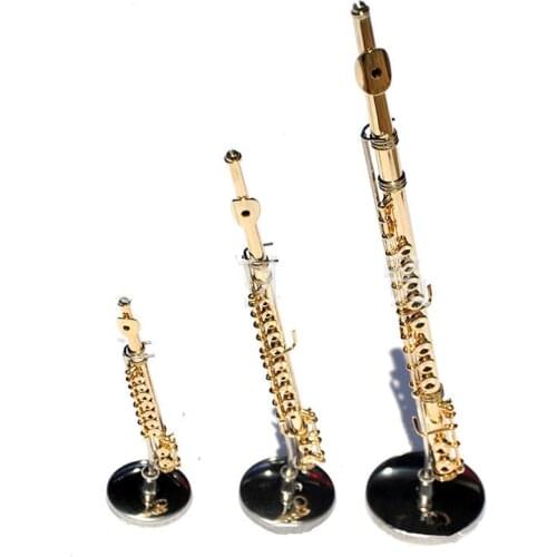 MoonEmbassy 3D Musical Instrument Flute Miniature Display Model Realistic Music Lover Birthday Gift with Box