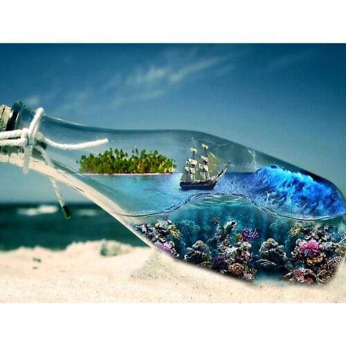 DIY 5D Diamond Painting Bottle Cross Stitch Kit Full Drill Square Diamond Embroidery Landscape Mosaic Piture of Rhinestones Gift