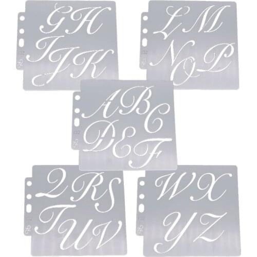 Wall Stencils-Alphanumeric Symbols Scrapbook Stencil Template Cake Planner DIY Painting Craft Drawing Handcrafted Supplies