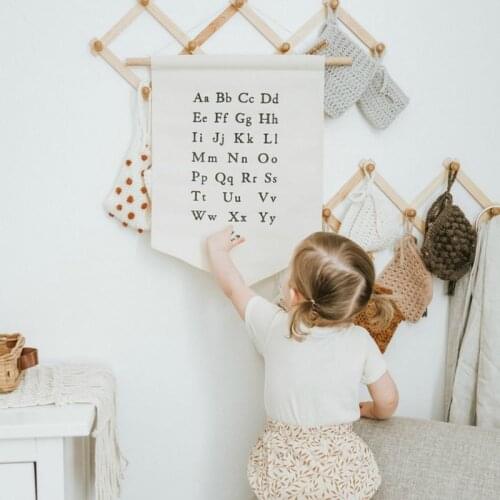Nordic Hanging Canvas Pennant Kids Room Wall Banner Home Decoration Ornament Photography Props