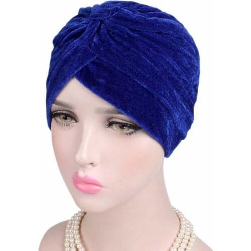 New Fashion Neon Casual Bandanas Winter Warm Double Stretch Velvet Turban Headwrap Turbante Hat Women Hijab Headwear Knot Caps