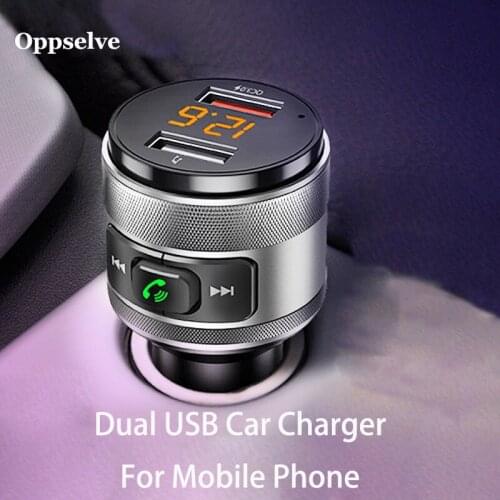Oppselve Dual USB Bluetooth Car Charger For iPhone X Xiaomi Huawei P40 Quick Charge 3.0 Fast Charging Car-Charger Adapter In Car