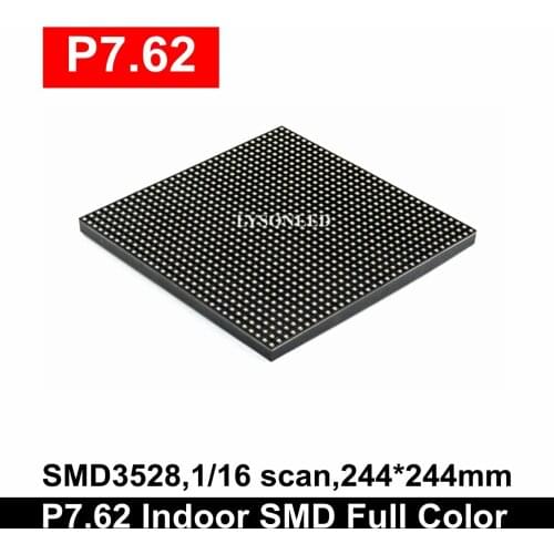 P7.62 Indoor SMD 244x244mm Full-Color Display Module Ph7.62mm Interior Video Wall Panel 32x32 Pixels