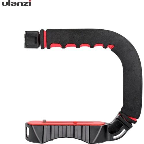 Ulanzi U-Grip PRO U Shape Bracket Video Handheld Stabilizer Grip Holder w/ 1/4" Screw Cold Shoe Mount for DSLR Camera Camcorder