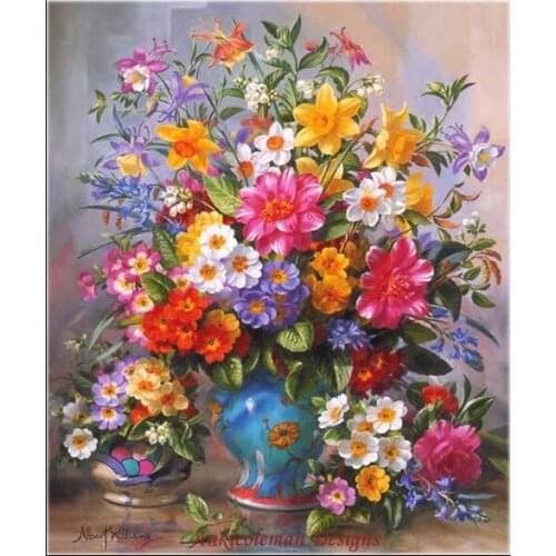 Needlework for Embroidery DIY French DMC High Quality - Counted Cross Stitch Kits 14 ct Oil painting - Blue Vase
