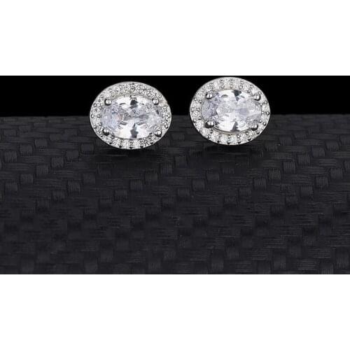 Hot 2 Carat Pigeon Egg Simulation Diamond Earrings Luxury With Zirconia S925 Sterling Silver Earrings Women