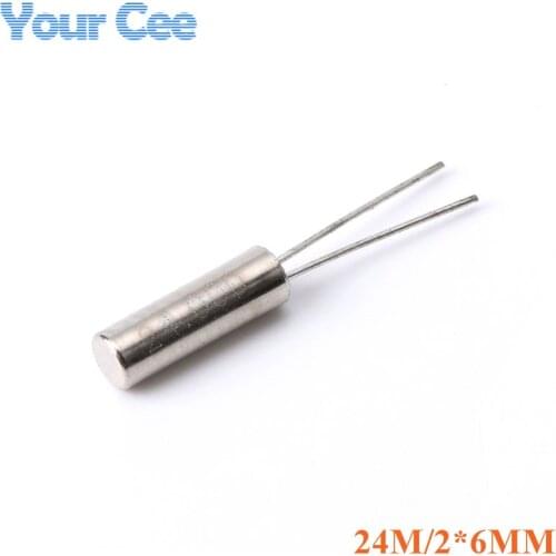 10pcs 24MHz 24.000 MHZ Frequency Resonator Oscillator Quartz Crystal Cylender 2*6mm